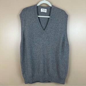 John Laing Of Hawick Scotland Cashmere Men's Gray Sweater Vest 2XLT